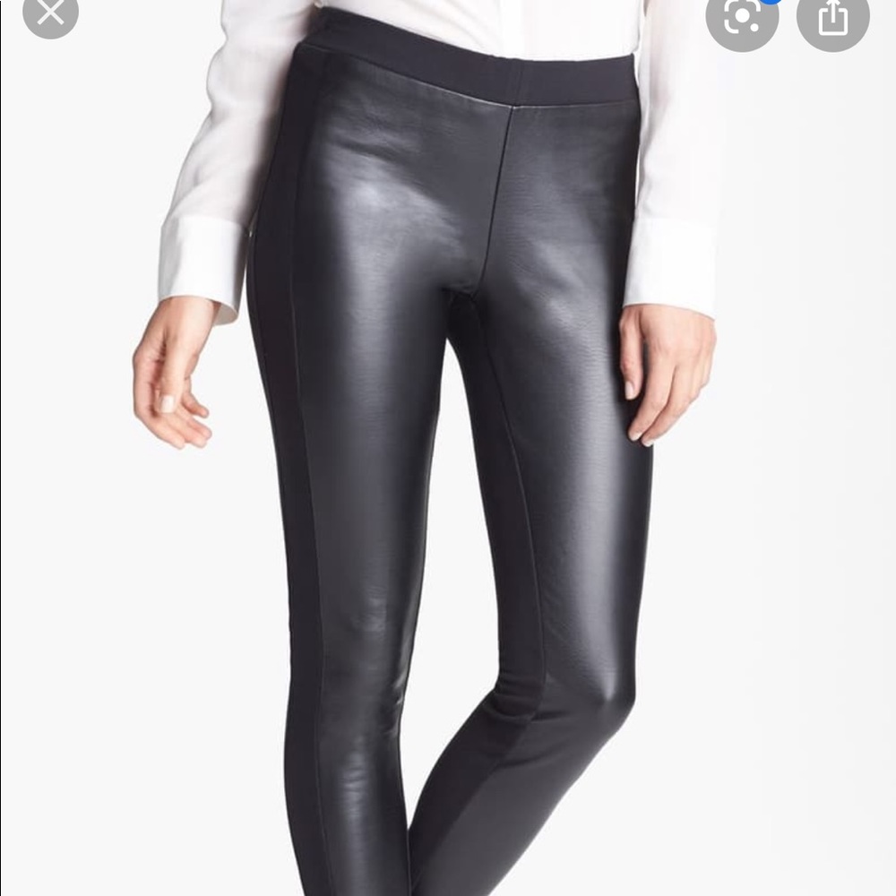 Trouvé Black Faux Leather Front Leggings
